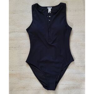 NWOT Andie Swim The Malibu One Piece Swimsuit in Black Ribbed Size Medium